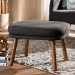Baxton Studio Lovise Mid-Century Modern Dark Grey Fabric Upholstered Walnut Brown Finished Wood Ottoman - BBT5342-Dark Grey