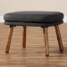 Baxton Studio Lovise Mid-Century Modern Dark Grey Fabric Upholstered Walnut Brown Finished Wood Ottoman - BBT5342-Dark Grey