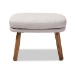 Baxton Studio Lovise Mid-Century Modern Greyish Beige Fabric Upholstered Walnut Brown Finished Wood Ottoman - BBT5342-Greyish Beige