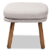 Baxton Studio Lovise Mid-Century Modern Greyish Beige Fabric Upholstered Walnut Brown Finished Wood Ottoman - BBT5342-Greyish Beige