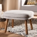 Baxton Studio Lovise Mid-Century Modern Greyish Beige Fabric Upholstered Walnut Brown Finished Wood Ottoman - BBT5342-Greyish Beige