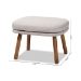 Baxton Studio Lovise Mid-Century Modern Greyish Beige Fabric Upholstered Walnut Brown Finished Wood Ottoman - BBT5342-Greyish Beige