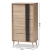 Baxton Studio Lisen Mid-Century Modern Light Oak and Grey 5-Drawer Chest - SECOD305US-Hana Oak/Dark Grey-5DW-Chest