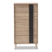 Baxton Studio Lisen Mid-Century Modern Light Oak and Grey 5-Drawer Chest - SECOD305US-Hana Oak/Dark Grey-5DW-Chest