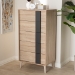 Baxton Studio Lisen Mid-Century Modern Light Oak and Grey 5-Drawer Chest - SECOD305US-Hana Oak/Dark Grey-5DW-Chest