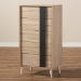 Baxton Studio Lisen Mid-Century Modern Light Oak and Grey 5-Drawer Chest - SECOD305US-Hana Oak/Dark Grey-5DW-Chest