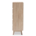Baxton Studio Miren Mid-Century Modern Light Oak and Dark Grey 5-Drawer Chest - SECOD5014-Hana Oak/Dark Grey-5DW-Chest