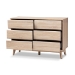 Baxton Studio Miren Mid-Century Modern Light Oak and Dark Grey 6-Drawer Dresser - SECOD5015-Hana Oak/Dark Grey-6DW-Dresser