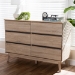 Baxton Studio Miren Mid-Century Modern Light Oak and Dark Grey 6-Drawer Dresser - SECOD5015-Hana Oak/Dark Grey-6DW-Dresser