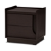 Baxton Studio Larsine Modern and Contemporary Brown Finished 2-Drawer Nightstand