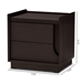 Baxton Studio Larsine Modern and Contemporary Brown Finished 2-Drawer Nightstand - YCNT00904-Modi Wende-NS