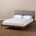 Baxton Studio Aveneil Mid-Century Modern Grey Fabric Upholstered Walnut Finished King Size Platform Bed - BBT6723-Grey-King
