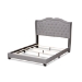 Baxton Studio Aden Modern and Contemporary Grey Fabric Upholstered King Size Bed - Aden-Grey-King