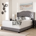 Baxton Studio Aden Modern and Contemporary Grey Fabric Upholstered Full Size Bed - Aden-Grey-Full