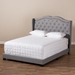 Baxton Studio Aden Modern and Contemporary Grey Fabric Upholstered Full Size Bed - Aden-Grey-Full