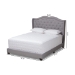 Baxton Studio Aden Modern and Contemporary Grey Fabric Upholstered King Size Bed - Aden-Grey-King