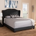 Baxton Studio Aden Modern and Contemporary Charcoal Grey Fabric Upholstered Queen Size Bed - Aden-Charcoal Grey-Queen