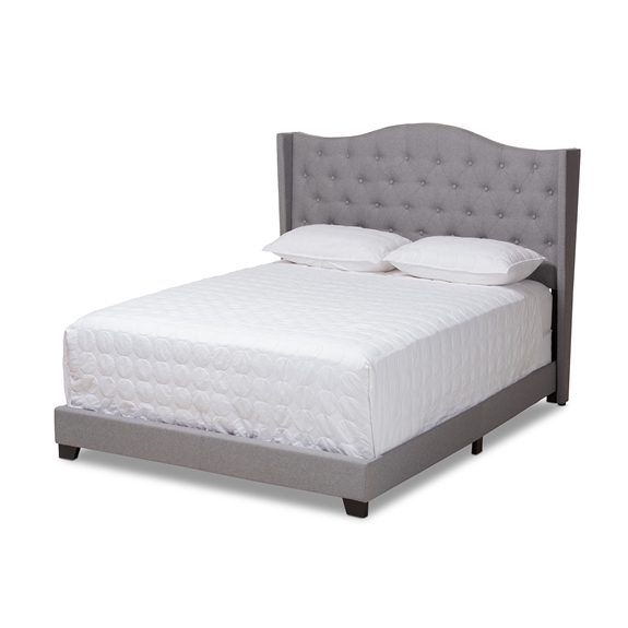 Baxton Studio Alesha Modern and Contemporary Grey Fabric Upholstered Full Size Bed