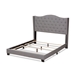 Baxton Studio Alesha Modern and Contemporary Grey Fabric Upholstered King Size Bed - Alesha-Grey-King