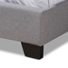 Baxton Studio Alesha Modern and Contemporary Grey Fabric Upholstered King Size Bed - Alesha-Grey-King