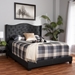 Baxton Studio Alesha Modern and Contemporary Charcoal Grey Fabric Upholstered Full Size Bed - Alesha-Charcoal Grey-Full