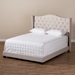Baxton Studio Alesha Modern and Contemporary Beige Fabric Upholstered Queen Size Bed - Alesha-Beige-Queen
