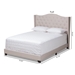 Baxton Studio Alesha Modern and Contemporary Beige Fabric Upholstered King Size Bed - Alesha-Beige-King