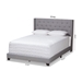 Baxton Studio Brady Modern and Contemporary Light Grey Fabric Upholstered Queen Size Bed - Brady-Grey-Queen