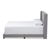 Baxton Studio Brady Modern and Contemporary Light Grey Fabric Upholstered Queen Size Bed - Brady-Grey-Queen