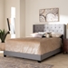 Baxton Studio Brady Modern and Contemporary Light Grey Fabric Upholstered King Size Bed - Brady-Grey-King