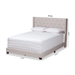 Baxton Studio Brady Modern and Contemporary Beige Fabric Upholstered King Size Bed - Brady-Beige-King