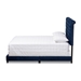 Baxton Studio Candace Luxe and Glamour Navy Velvet Upholstered Queen Size Bed - Candace-Navy-Queen