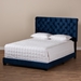 Baxton Studio Candace Luxe and Glamour Navy Velvet Upholstered King Size Bed - Candace-Navy-King