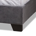 Baxton Studio Candace Luxe and Glamour Dark Grey Velvet Upholstered Queen Size Bed - Candace-Grey-Queen