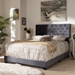 Baxton Studio Candace Luxe and Glamour Dark Grey Velvet Upholstered King Size Bed - Candace-Grey-King
