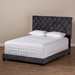 Baxton Studio Candace Luxe and Glamour Dark Grey Velvet Upholstered King Size Bed - Candace-Grey-King