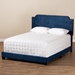 Baxton Studio Darcy Luxe and Glamour Navy Velvet Upholstered Queen Size Bed - Darcy-Navy-Queen