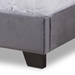 Baxton Studio Darcy Luxe and Glamour Dark Grey Velvet Upholstered King Size Bed - Darcy-Grey-King