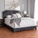Baxton Studio Darcy Luxe and Glamour Dark Grey Velvet Upholstered King Size Bed - Darcy-Grey-King