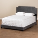 Baxton Studio Darcy Luxe and Glamour Dark Grey Velvet Upholstered Full Size Bed - Darcy-Grey-Full