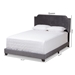 Baxton Studio Darcy Luxe and Glamour Dark Grey Velvet Upholstered Full Size Bed - Darcy-Grey-Full