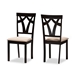 Baxton Studio Sylvia Modern and Contemporary Sand Fabric Upholstered and Espresso Brown Finished Dining Chair Set
