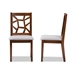 Baxton Studio Abilene Mid-Century Grey Fabric Upholstered and Walnut Brown Finished Dining Chair Set - RH3010C-Walnut/Grey-DC