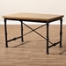 Baxton Studio Verdin Vintage Rustic Industrial Style Wood and Dark Bronze-finished Criss Cross Desk - YLX-4070