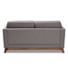 Baxton Studio Sava Mid-Century Modern Grey Fabric Upholstered Walnut Wood 2-Seater Loveseat - BBT8037-Grey-LS