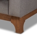 Baxton Studio Sava Mid-Century Modern Grey Fabric Upholstered Walnut Wood 2-Seater Loveseat - BBT8037-Grey-LS