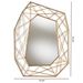 Baxton Studio Oriana Modern and Contemporary Antique Gold Finished Geometric Accent Wall Mirror - RXW-6225