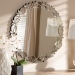 Baxton Studio Luiza Modern and Contemporary Silver Finished Round Petal Leaf Accent Wall Mirror - RXW-6175