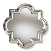 Baxton Studio Catia Art Deco Antique Silver Finished Quatrefoil Accent Wall Mirror