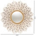 Baxton Studio Apollonia Modern and Contemporary Gold Finished Sunburst Accent Wall Mirror - RTB1254